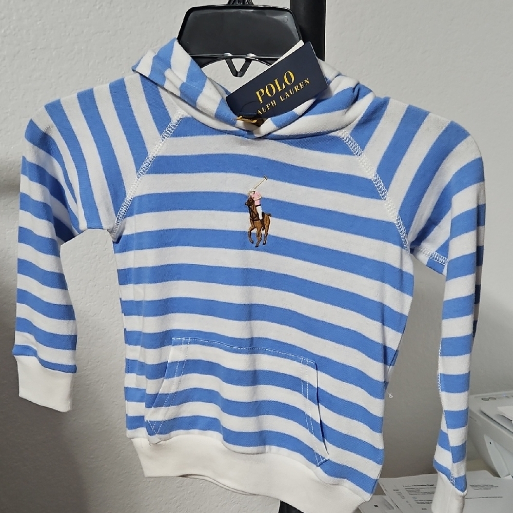 Polo by Ralph Lauren Blue and White Striped Kids Hoodie